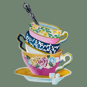 Vintage Tea Party - Abbie Wood - Womens Mali Tee Design