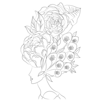 Flower Girl - Black - Sukena Shah - Womens Maple Tee Design