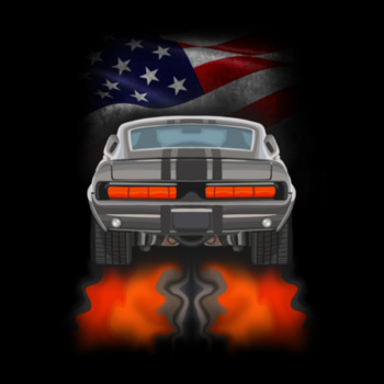 Mustang Burnout x KONE X Ethan Koning - AS Colour Mens Staple T shirt Design