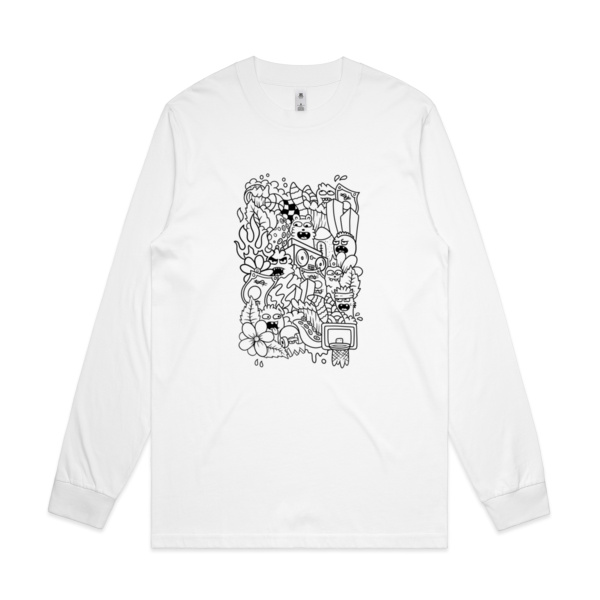 Doodle - Black - KONE - Ethan Koning - Mens General Long Sleeve Tee Thumbnail