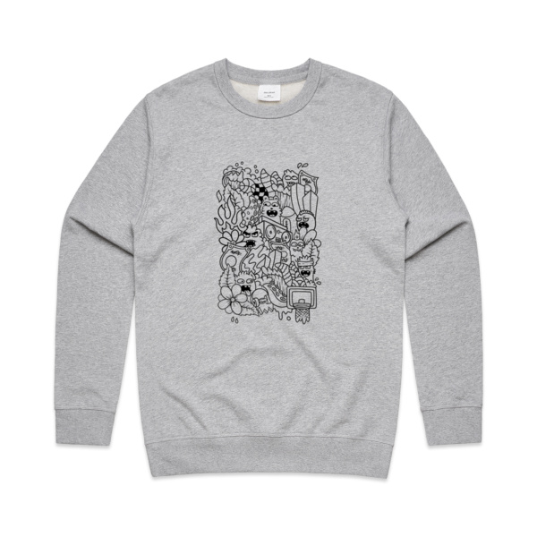 Doodle - Black - KONE - Ethan Koning - Mens Premium Crew Thumbnail