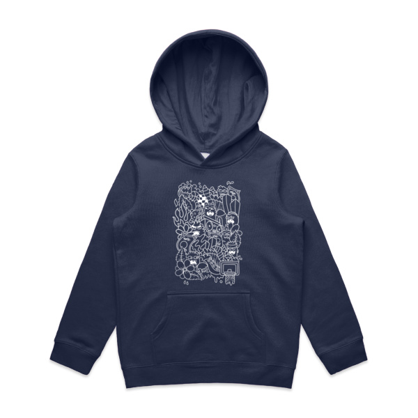 Doodle - White - KONE - Ethan Koning - Kids Supply Hoodie Thumbnail